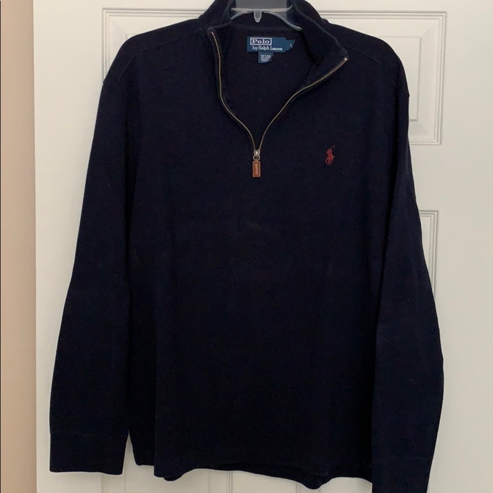 Polo navy quarter zip sweater
